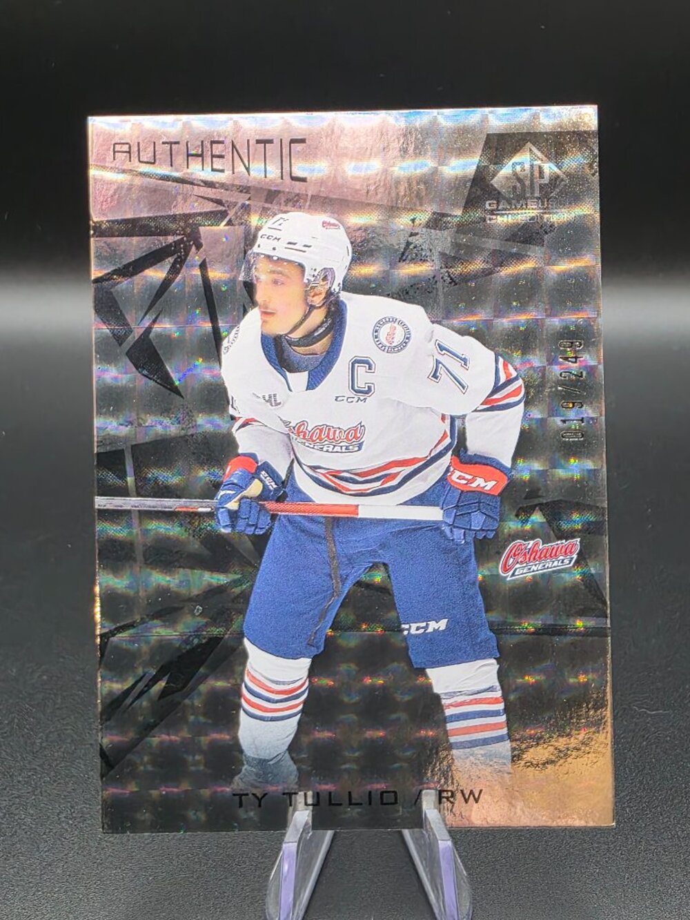 TY TULLIO #23 2021/22 SP GAME USED ROOKIE SILVER AUTHENTIC PROSPECT 019/249